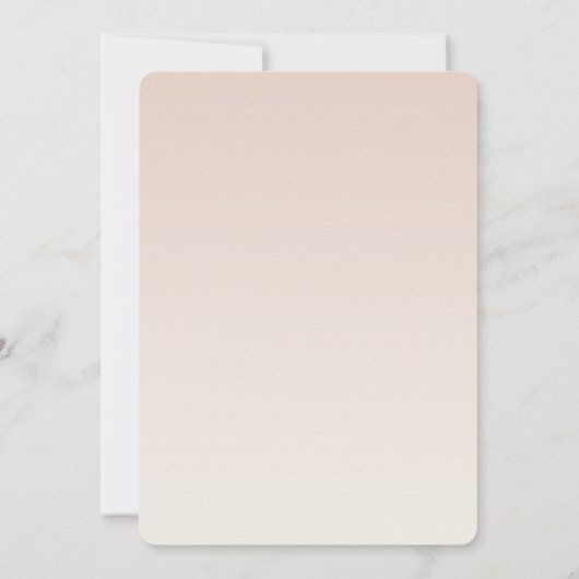 Invitation Peach Blush Ombre Gold Glitzy Heart (Dos)