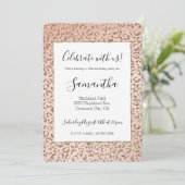 Invitation Peach Blush Parties scintillant rose Empreinte de  (Debout devant)