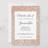 Invitation Peach Blush Parties scintillant rose Empreinte de  (Devant)