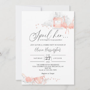 Invitation Peach Blush Spoil Sa Fête des mariées de lingerie