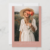 Invitation Peach Blush Spring Floral Dusty Blue Graduation (Dos)