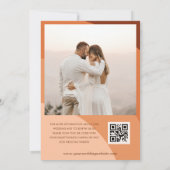 Invitation Peach Boho Waves Script moderne QR Code Mariage (Dos)
