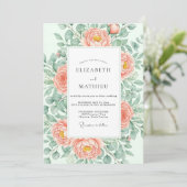 Invitation Peach Breathtaking Botanical Wedding (Debout devant)
