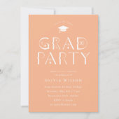 Invitation Peach Celestigraphy Grad Party (Devant)