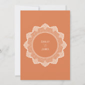 Invitation Peach Chantilly Lace Border Elegant Wedding (Dos)