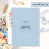 Invitation Peach chic et Mariage floral délicieux bleu