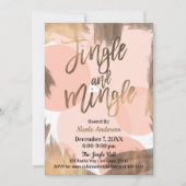 Invitation Peach Copper Bronze Moderne Jingle & Mingle Party (Devant)