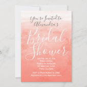 Invitation Peach Coral Aquarelle Ombre Fête des mariées moder (Devant)