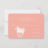 Invitation Peach Coral Beach Destination Mariage RSVP (Devant)