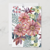 Invitation Peach Coral Zinnia Mariage d'aquarelle (Dos)