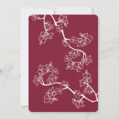 Invitation Peach Crimson Peach/Plum Blossoms Kraft Mariage ch (Dos)