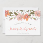 Invitation Peach Delical Floral Junior Bridesmaid (Devant)