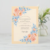 Invitation Peach Delicate Spring Wedding (Debout devant)