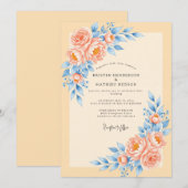 Invitation Peach Delicate Spring Wedding (Devant / Derrière)