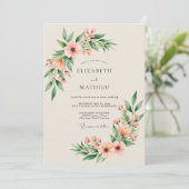 Invitation Peach Elegant Spring Wedding (Debout devant)