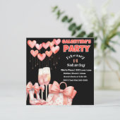 Invitation Peach et Pink Galentine's Day Party (Debout devant)