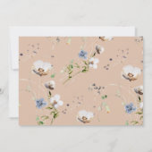 Invitation Peach Fleur sauvage Calligraphie Anniversaire (Dos)