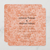 Invitation Peach Flora Mariage (Devant / Derrière)