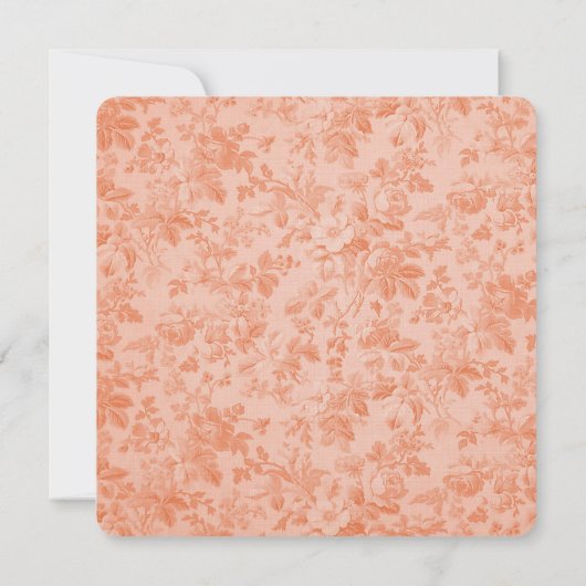 Invitation Peach Flora Mariage (Dos)