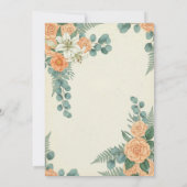 Invitation Peach Floral and Eucalyptus Greenery Wedding (Dos)