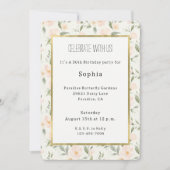 Invitation Peach Floral Birthday (Devant)