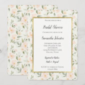 Invitation Peach Floral Bridal Shower   (Devant / Derrière)