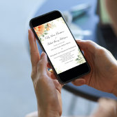 Invitation Peach Floral Corner Greenery Script Elegant