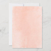 Invitation Peach floral or géométrique cadre d'engagement (Dos)