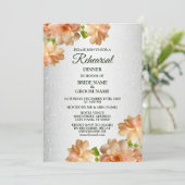 Invitation Peach Floral Silver Glitter Rehearsal Dinner (Debout devant)