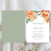 Invitation Peach Floral Top Border Elegant Script Wedding