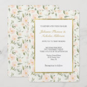 Invitation Peach Floral Wedding (Devant / Derrière)