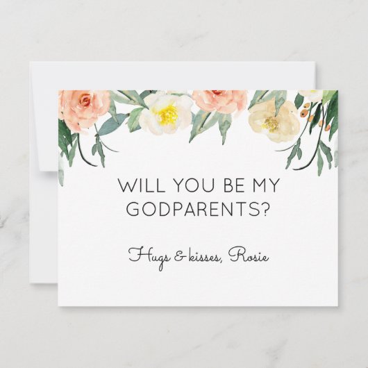 Invitation Peach Flowers Serez-Vous Mes Parents Proposition (Dos)