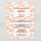 Invitation Peach Fuzz Empreintes de pattes Motif mignon Maria (Devant / Derrière)