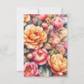 Invitation Peach Fuzz Floral Mariage (Dos)