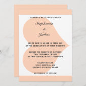 Invitation Peach Fuzz Heart Motif Élégant Mariage plage (Devant / Derrière)