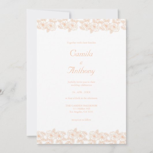 Invitation Peach Fuzz minimaliste Motif tendance (Devant)