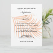 Invitation Peach Fuzz Palm Tree Tropical Leaf Classic Mariage (Debout devant)