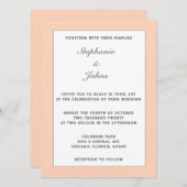 Invitation Peach Fuzz Pastel Elégant Simple Minimal Mariage (Devant / Derrière)