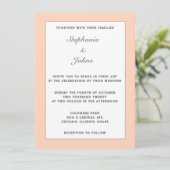 Invitation Peach Fuzz Pastel Elégant Simple Minimal Mariage (Debout devant)