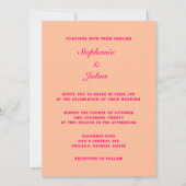 Invitation Peach Fuzz rose Élégant Simple Minimal Mariage (Devant)
