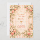 Invitation Peach Garden 1st Birthday (Devant)