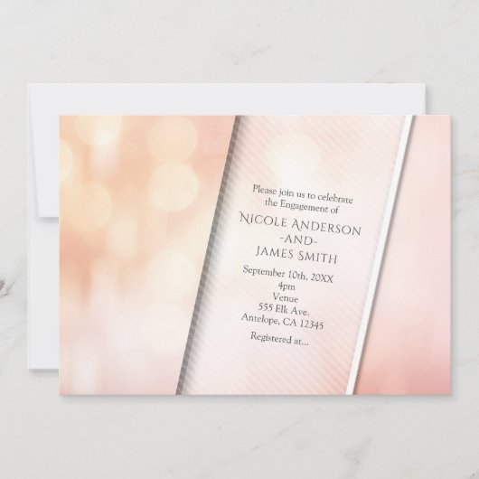 Invitation Peach Glow Elegant Bokeh Lights (Devant)