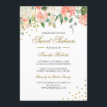 Invitation Peach Gold Aquarelle Sweet sixteen Floral<br><div class="desc">Plus joli Sweet sixteen floral Invitations dans le Little Bayleigh Store!</div>