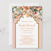 Invitation Peach Gold Floral Bridal Brunch (Devant)