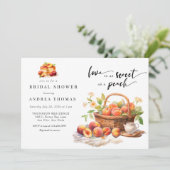 Invitation Peach Green | Fête des mariées botanique (Debout devant)