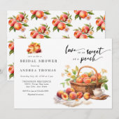 Invitation Peach Green | Fête des mariées botanique (Devant / Derrière)