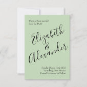 Invitation Peach Green Mariage Spring Pastel (Devant)