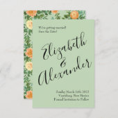 Invitation Peach Green Mariage Spring Pastel (Devant / Derrière)