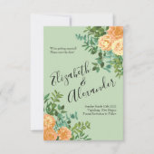 Invitation Peach Green Mariage Spring Pastel (Devant)