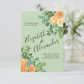 Invitation Peach Green Mariage Spring Pastel (Debout devant)